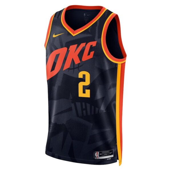 Men's  City Edition Oklahoma City Thunder Shai Gilgeous-Alexander #2 Navy 2023-2024 season Jersey - Image 3