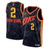 Men's  City Edition Oklahoma City Thunder Shai Gilgeous-Alexander #2 Navy 2023-2024 season Jersey - Image 2